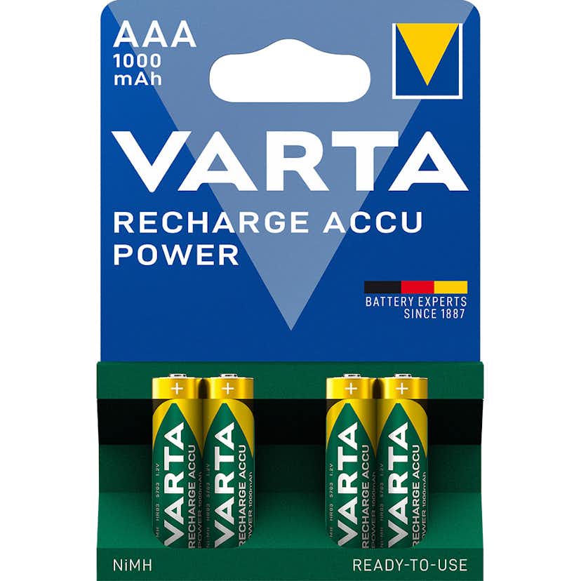 Batteri VARTA Laddningsbara Alkaliska AAA 1000 mAh 4-Pack