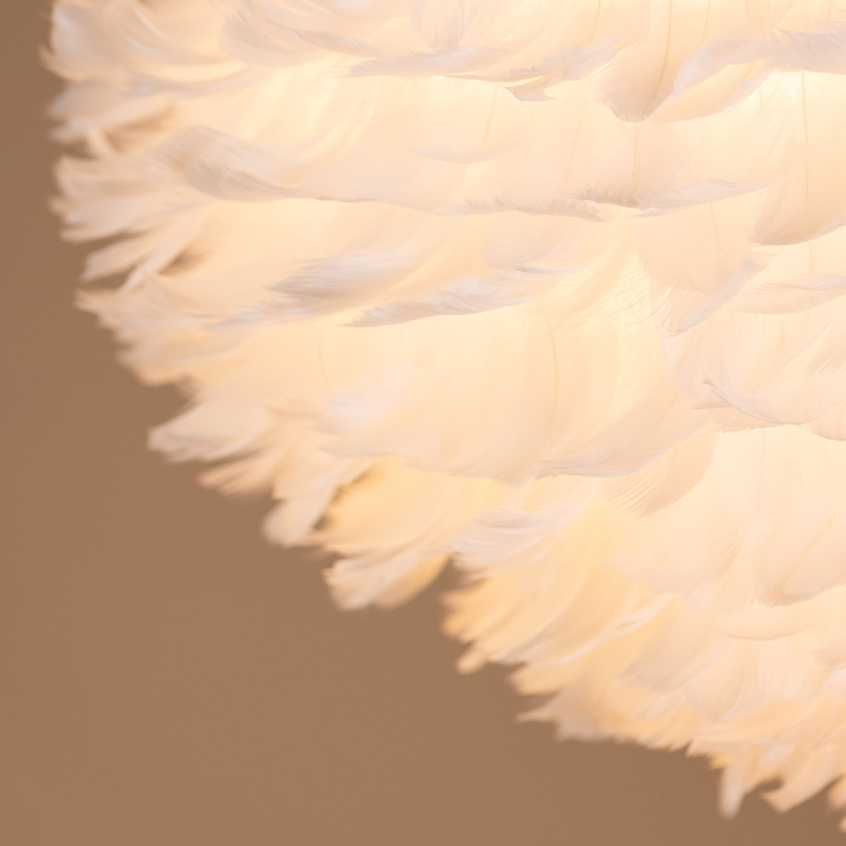 Nicola - Large Pendant Lamp - White / White artificial feath Vit