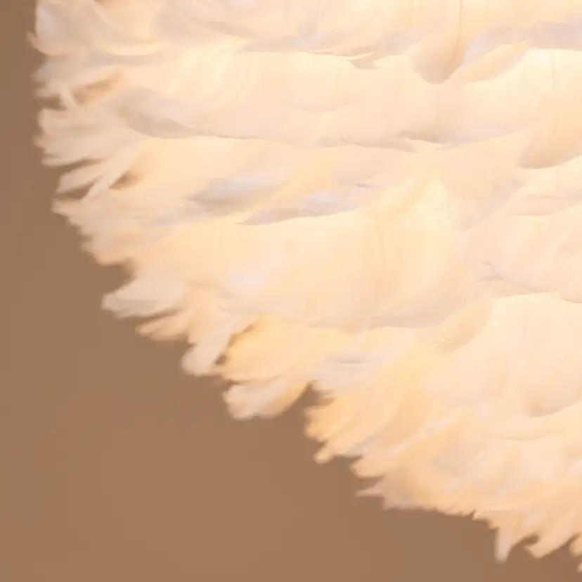 Nicola - Large Pendant Lamp - White / White artificial feath Vit