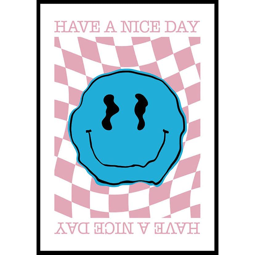 Poster Gallerix Smiley Blue And Pink