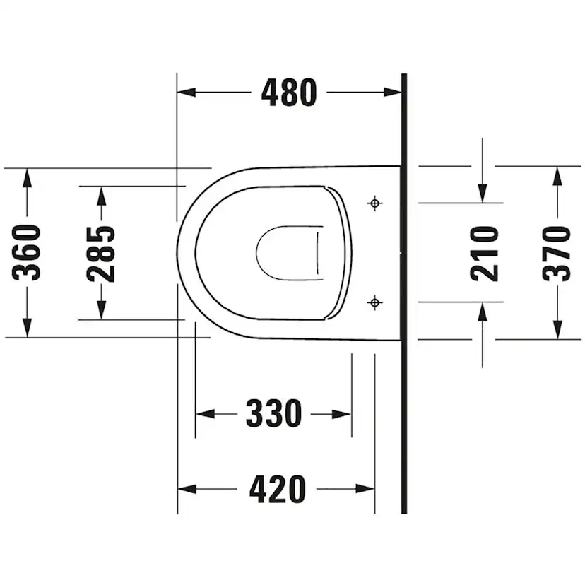 Vägghängd Toalettstol Duravit ME by Starck Rimless 253009 utan Toalettsits