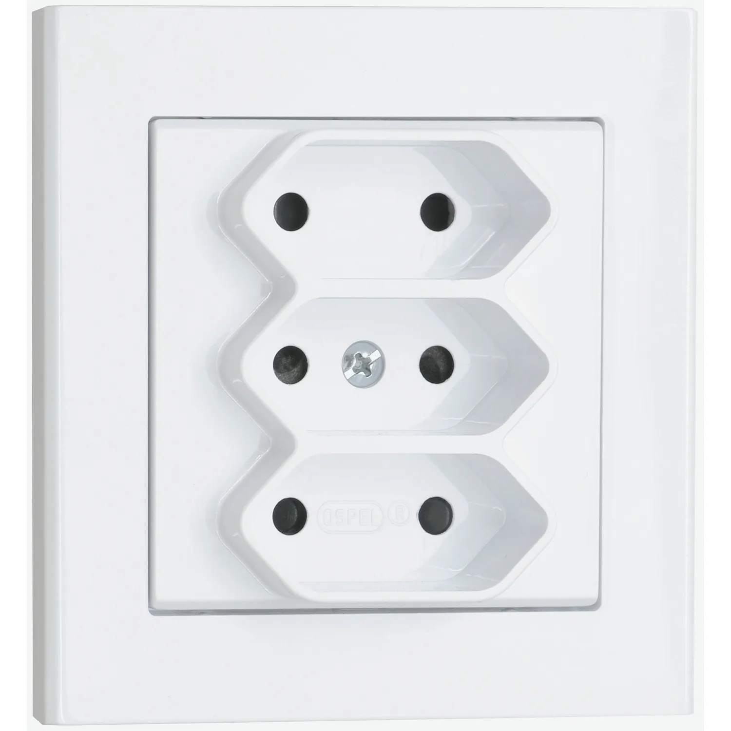 Vägguttag Malmbergs Optima 3-V Euro Vit med Skruvanslutning