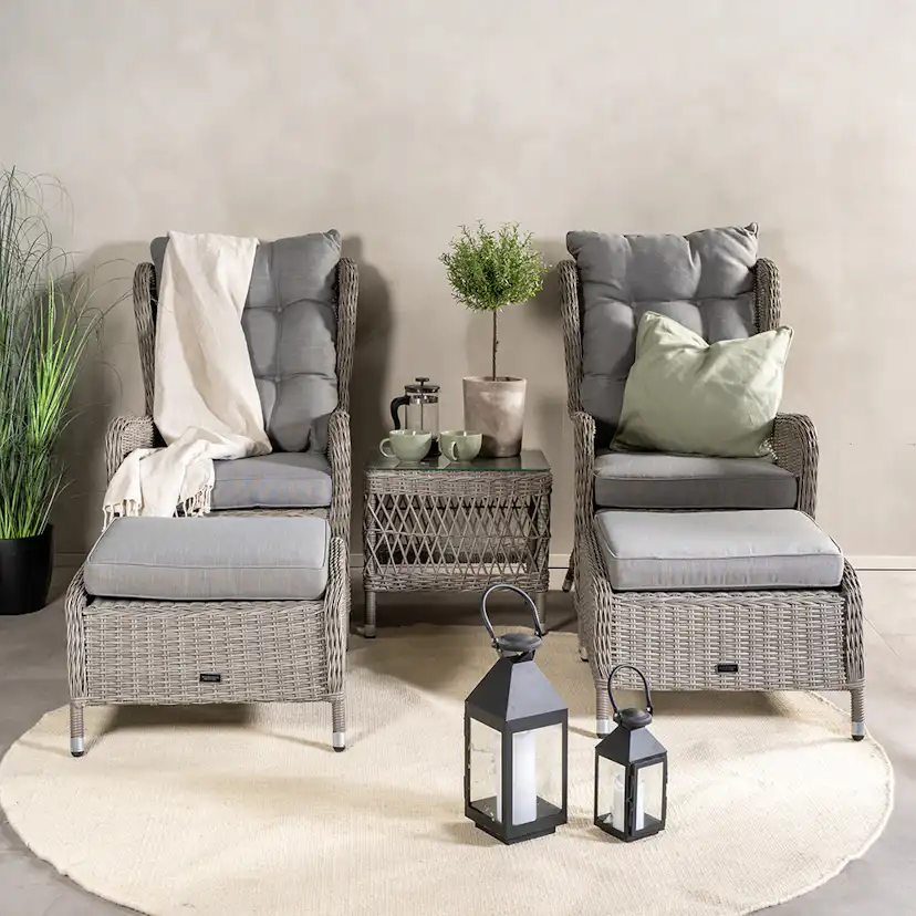 Washington Lounge-set - Grå / Grå dyna Natur