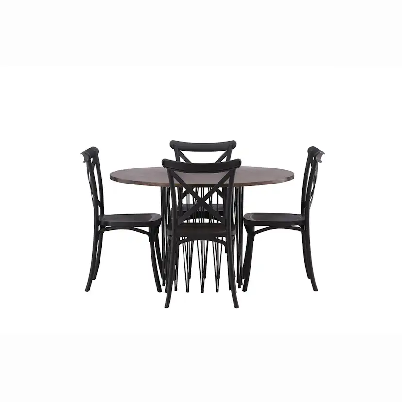 Matgrupp furniture/fashion Stone Rund med 4 Crosett Stolar