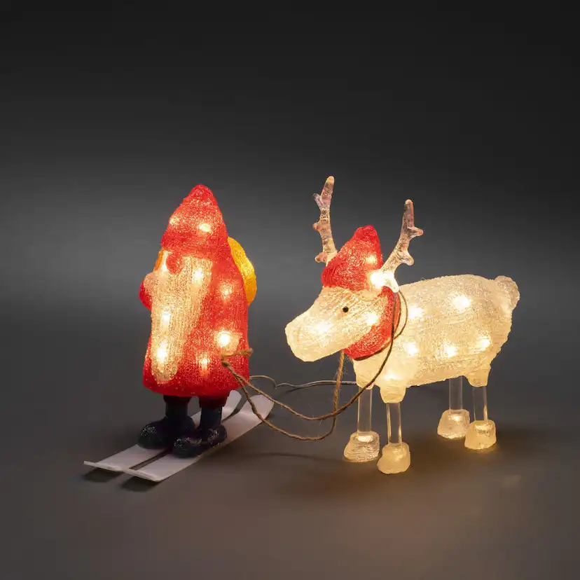 Dekorationsfigur Gnosjö Konstsmide Tomte med Ren Akryl