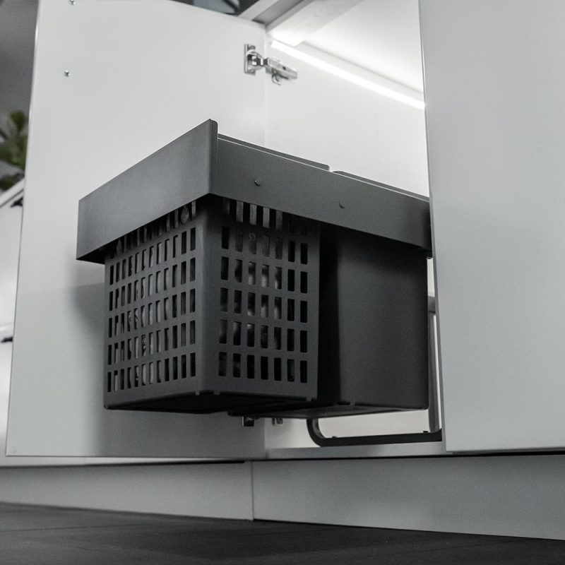 Källsorteringskärhållare Beslag Design Select Base Eco Mörkgrå