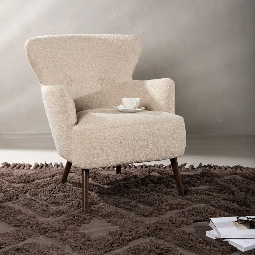 Fåtölj Venture Home Lincoln Boucletyg Beige