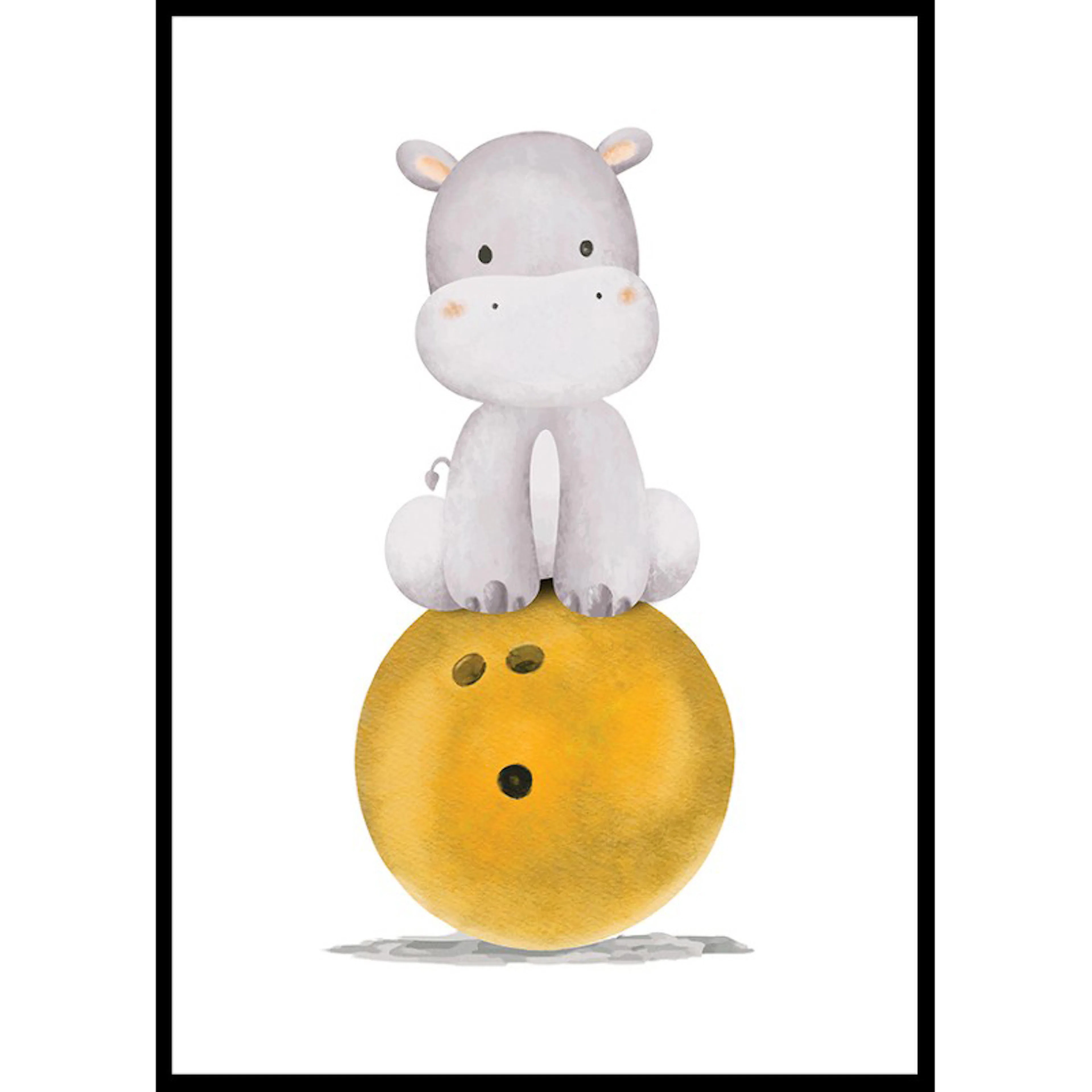 Poster Gallerix Hippo With Bowling Ball