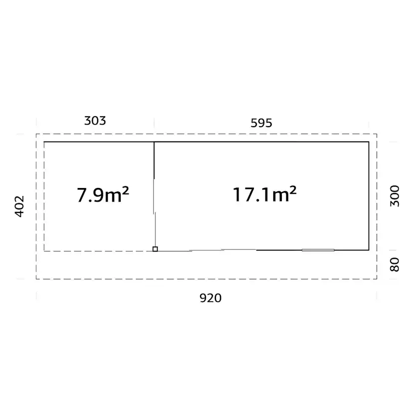 Stuga Palmako Andrea 26,2 m2 (inv. 17,1 m2)