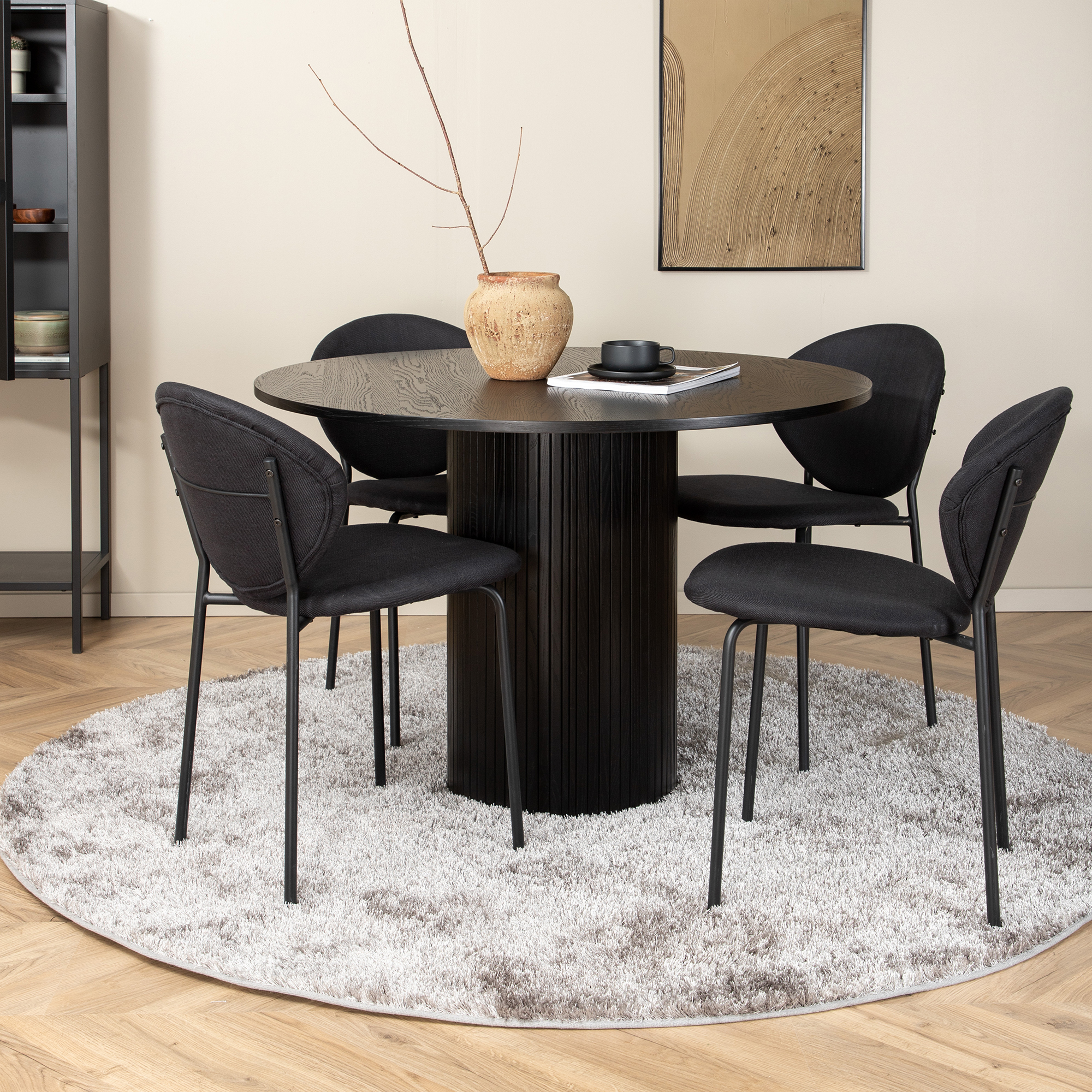 Matgrupp Venture Home Bianca Rund med 4 Valor Stolar
