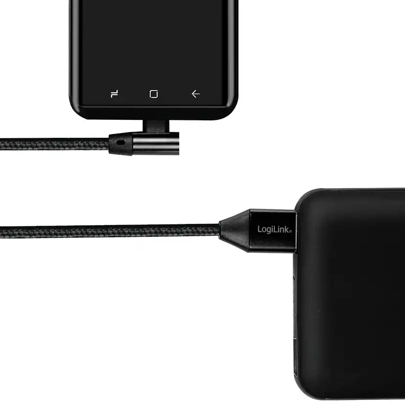 Vinklad USB-C-kabel LogiLink USB 2.0 Max 15W 0,3 m