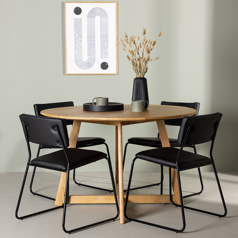 Matgrupp Venture Home Yakidon Ø120 cm med 4 st Kenth stolar