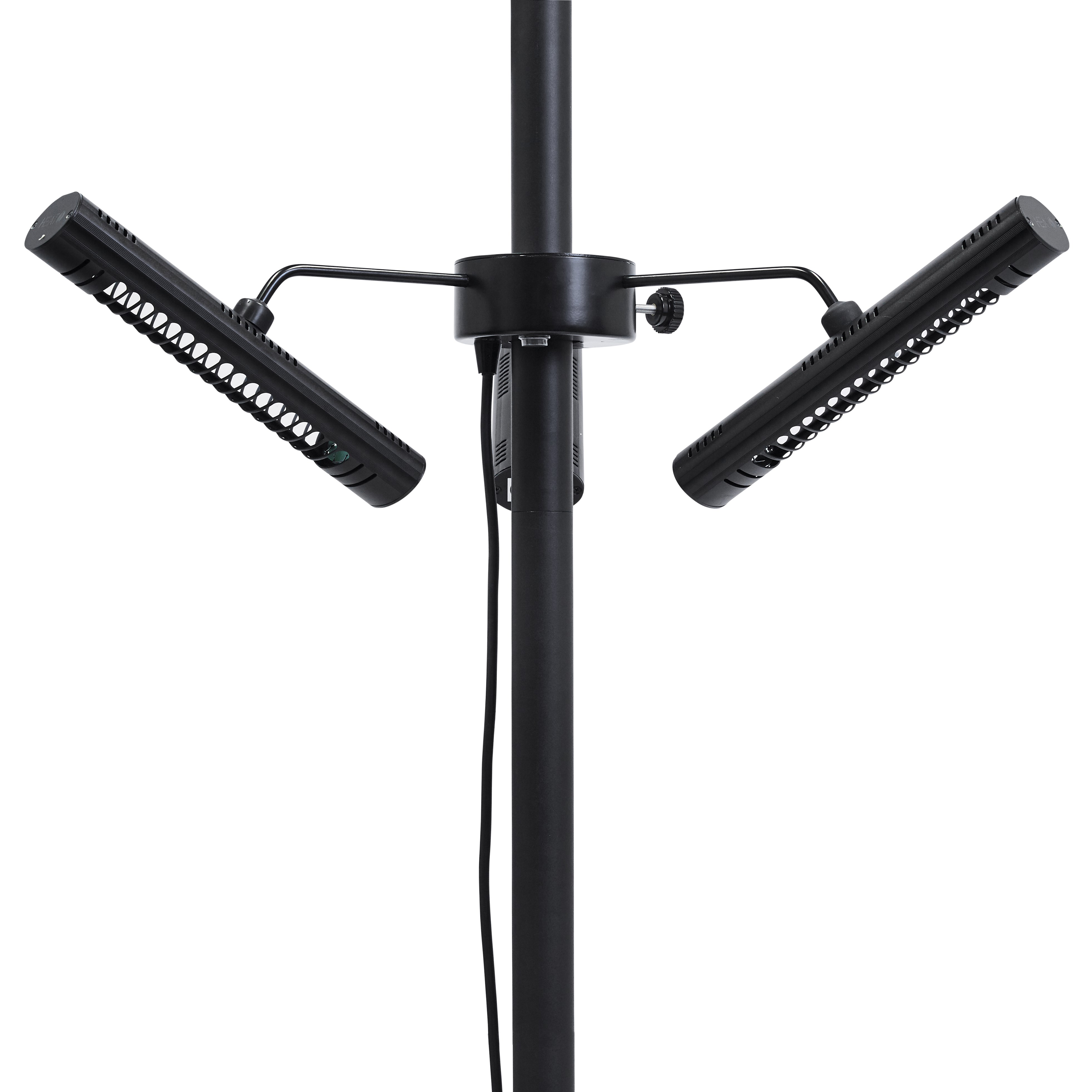 Infravärmare HEAT1 ECO High-line 3x670W Terrassvärmare för Parasol, Svart Aluminium