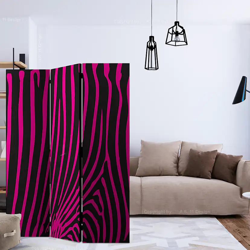Rumsavdelare Skärmvägg Arkiio Zebra Pattern Violet 135x172 cm
