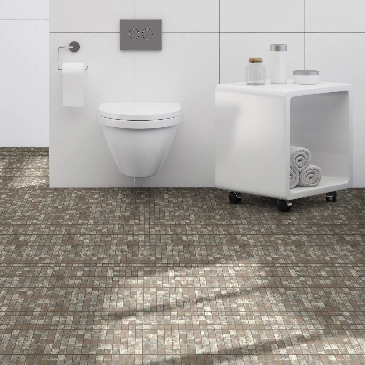 Klinkermosaik Arredo Iron Rust Brun Square 3x3 cm