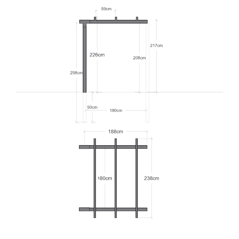 Pergola PLUS Dubbel 1 Modul Förlängare