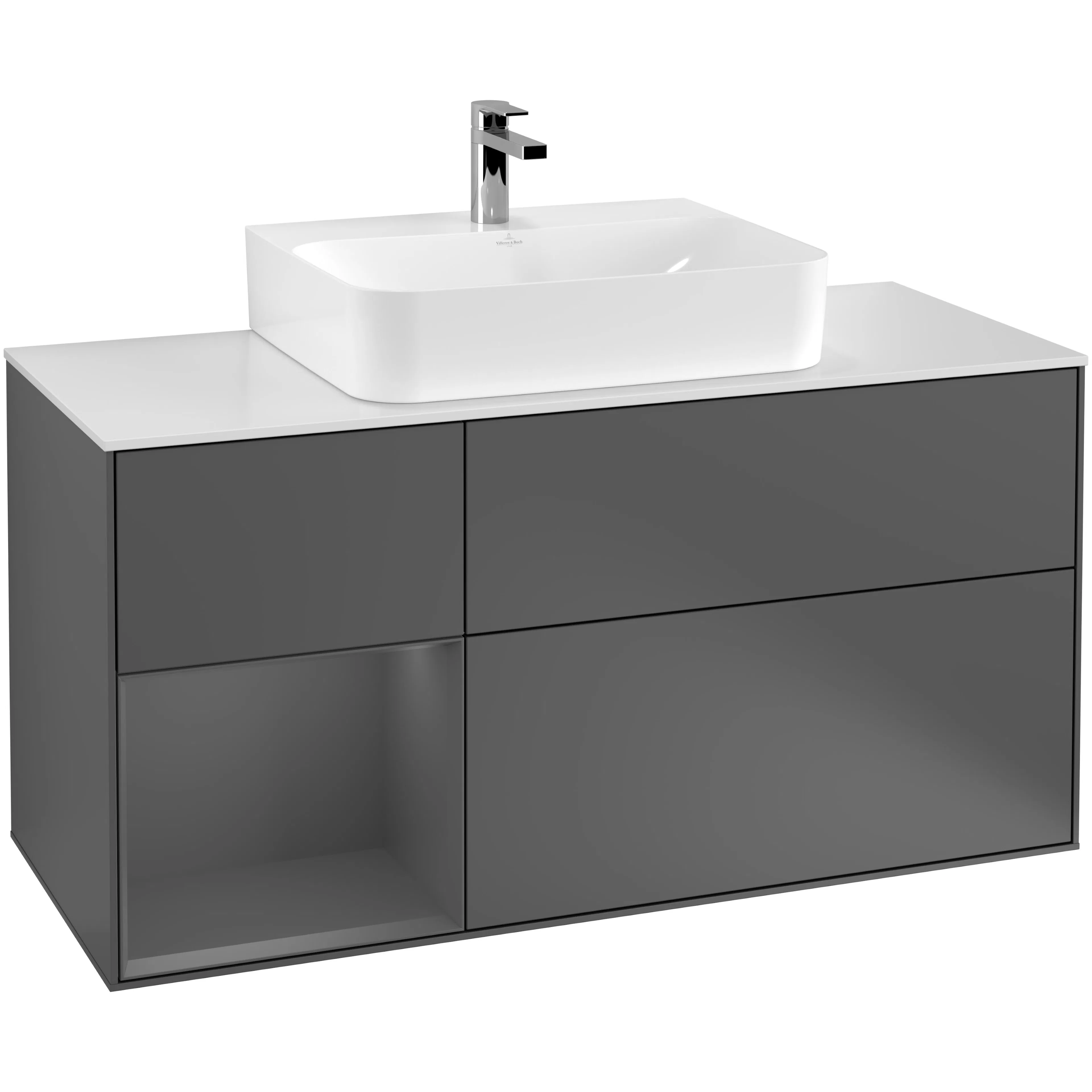 Tvättställsskåp Villeroy & Boch Finion med 3 Lådor Hylla och Bänkskiva för Centrerat Tvättställ