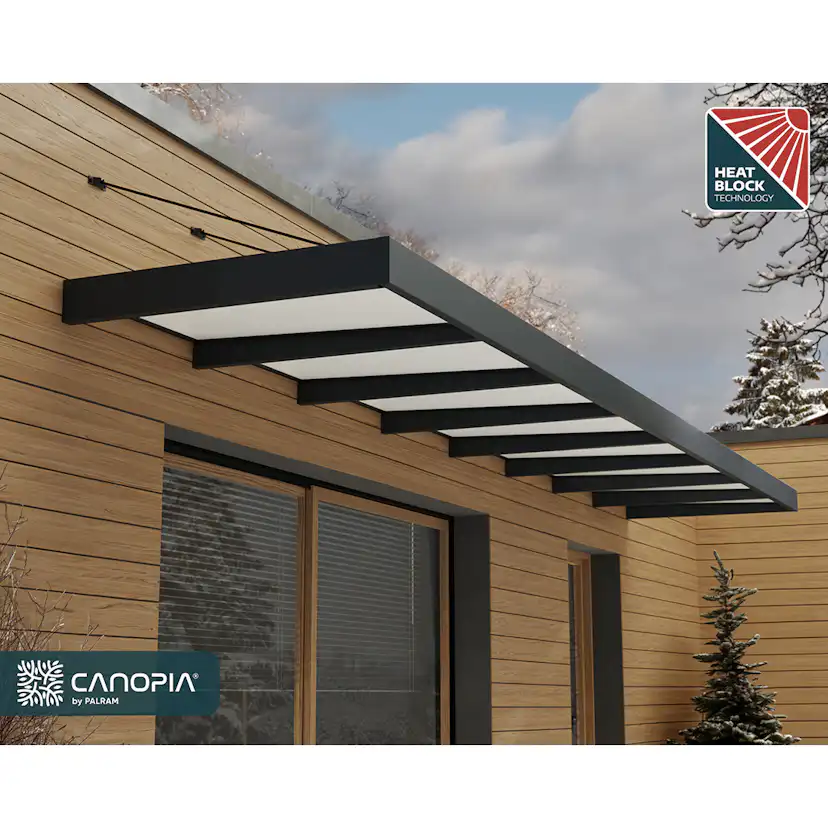 Entrétak Canopia by Palram Sophia XL Grå Klar 1,4 X 8 m