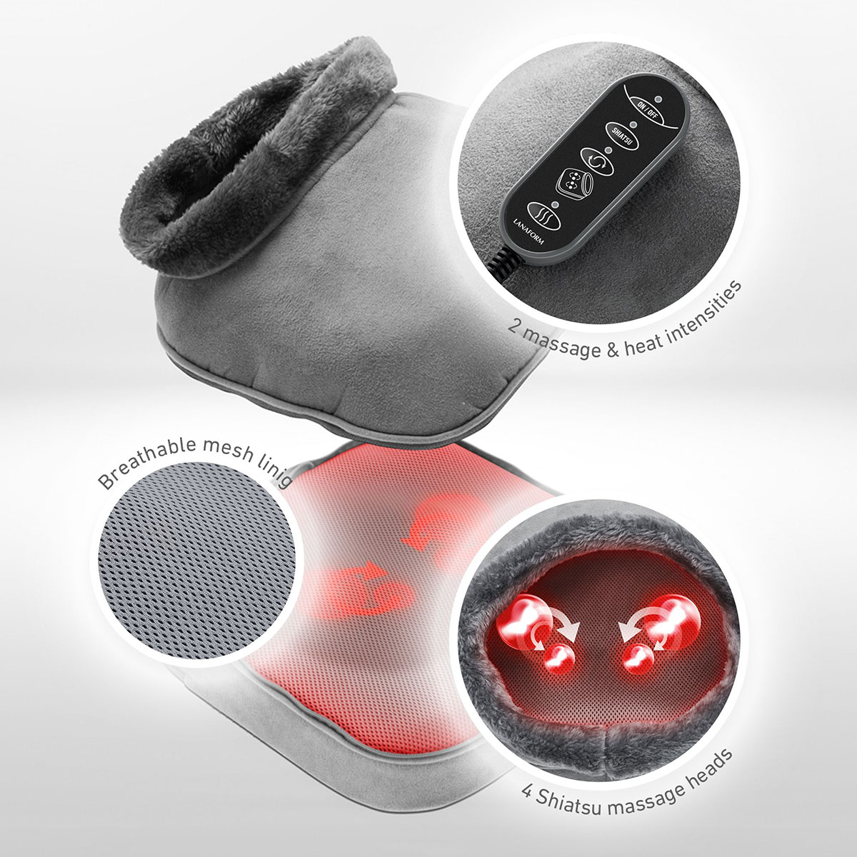 Fotvärmare och Fotmassage Lanaform 2 i 1 Shiatsu Comfort