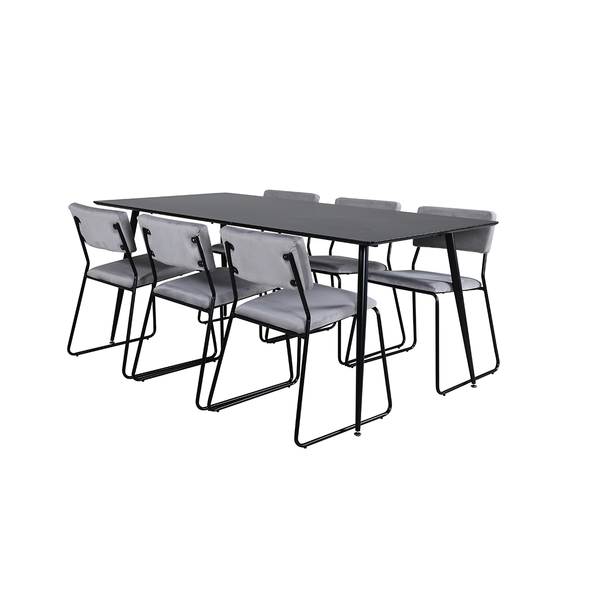 Matgrupp Venture Home Silvia med 6 Kungshamn Stolar Sammet