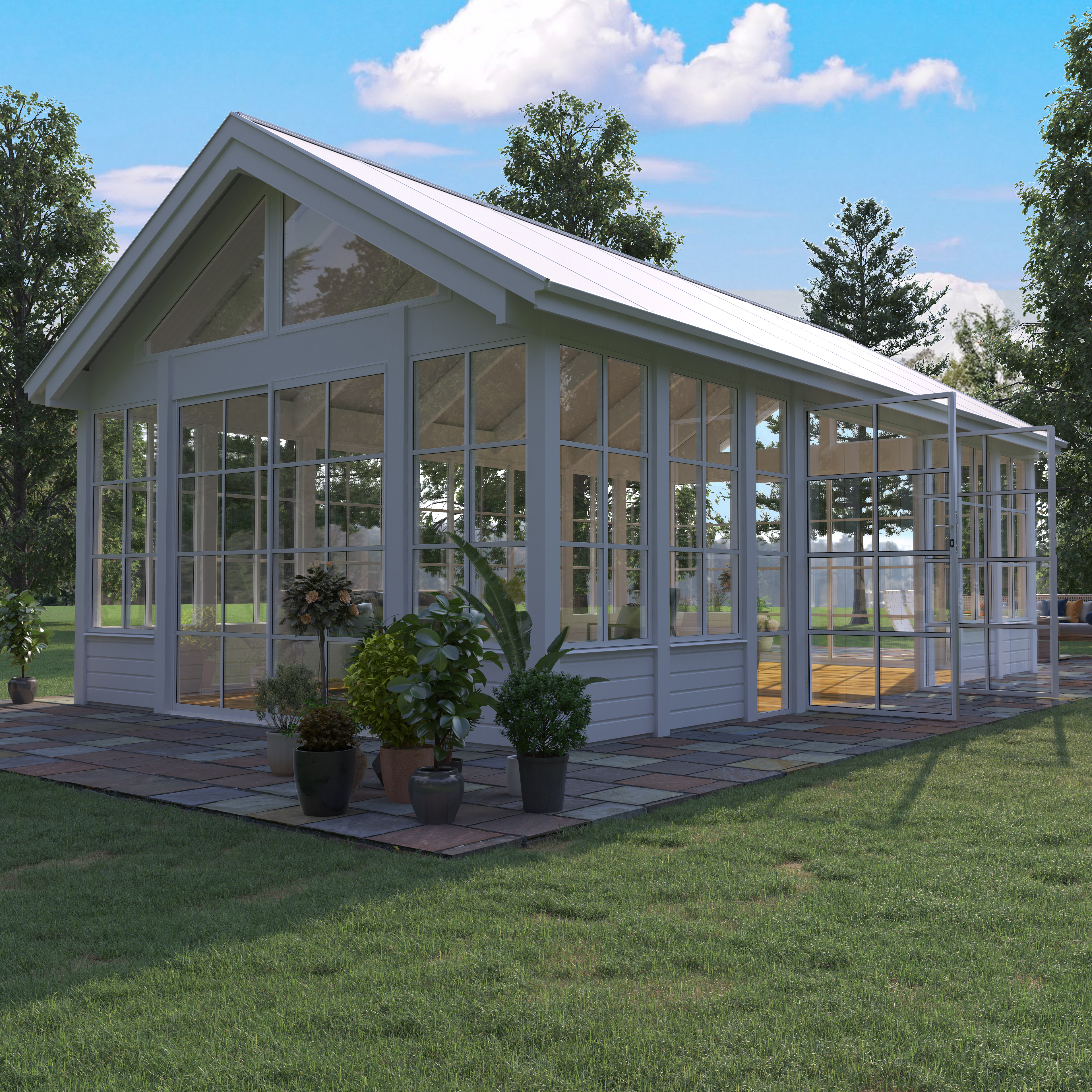 Växthus Landskap Grönska Förlängd Sommar 30 kvm