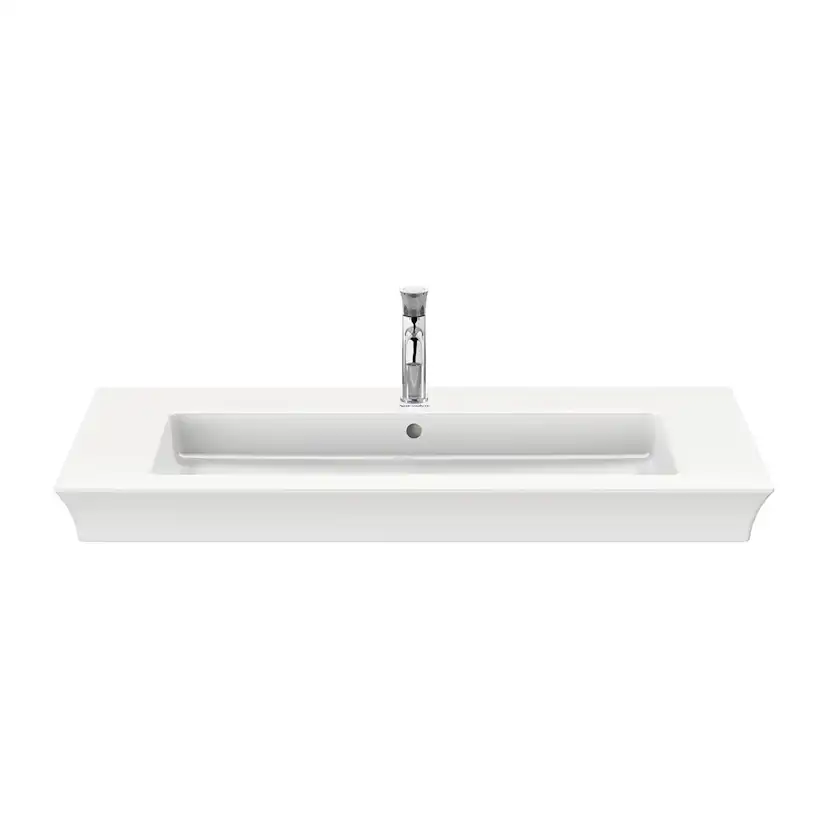 Tvättställ Vit Högblank 1055 mm 1055x490 mm, Hål för Blandare: Ja