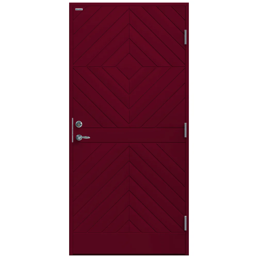 Ytterdörr Karin 10x21 NCS S-5040-R, Röd Höger BxH: 100x210 cm, Djupröd, Högerhängd