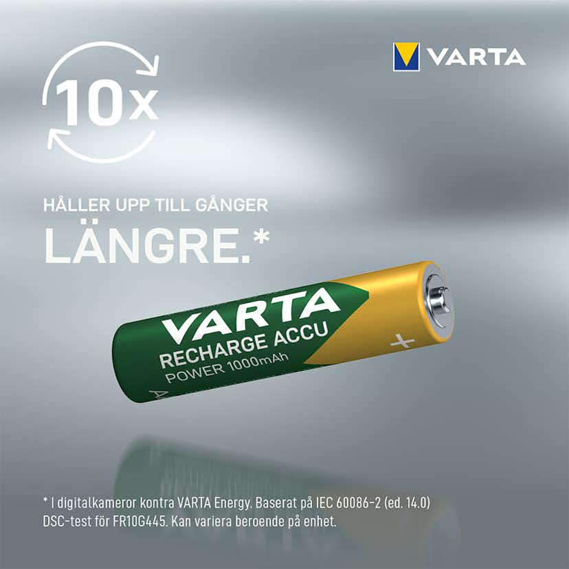 Batteri VARTA Laddningsbara Alkaliska AAA 1000 mAh 4-Pack