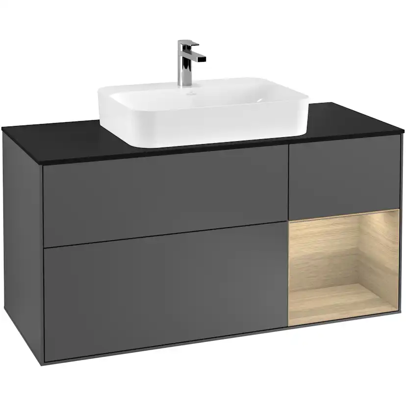 Tvättställsskåp Villeroy & Boch Finion med 3 Lådor Hylla och Bänkskiva för Ytmonterat Tvättställ