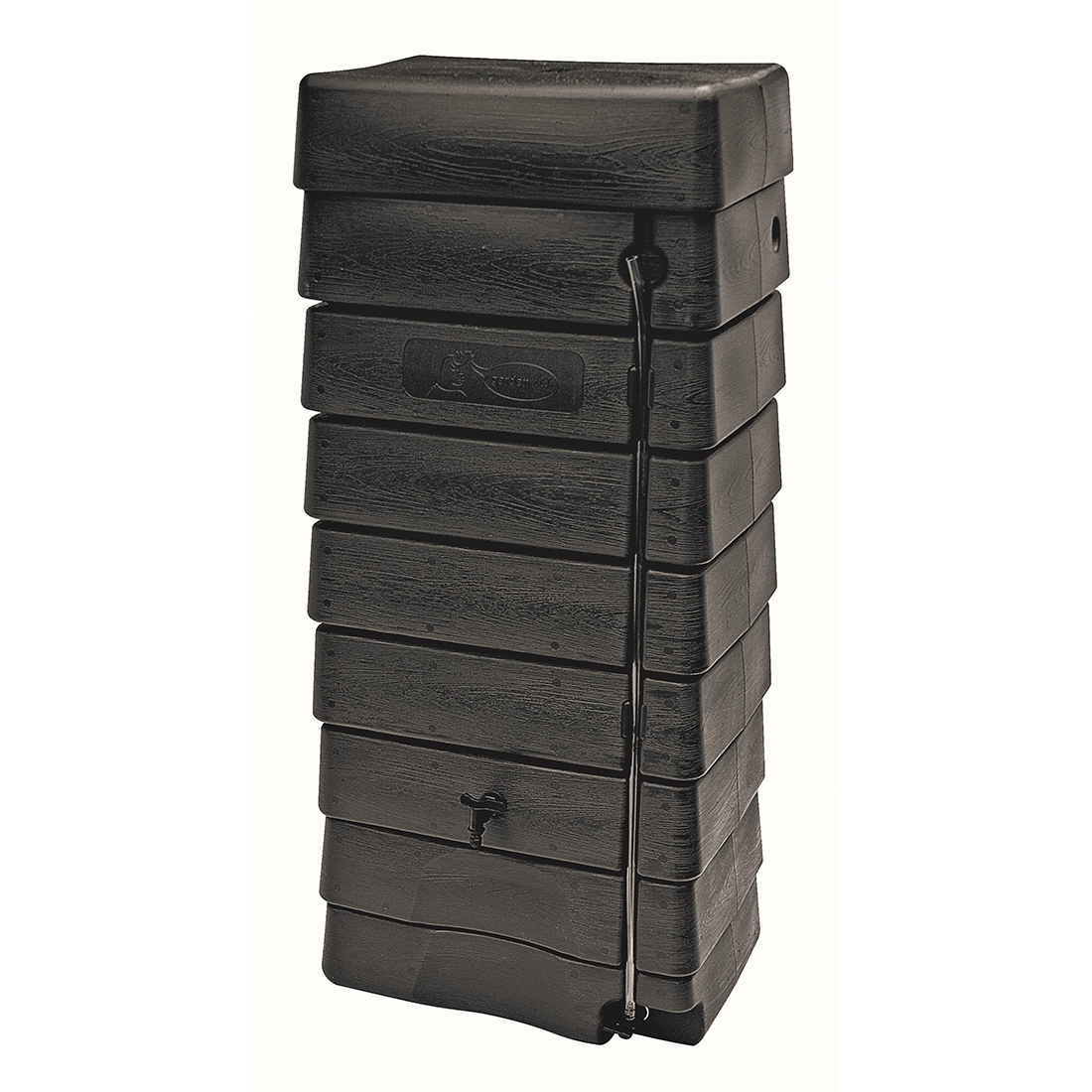 Regnvattentunna Hyma Garden Wall 276 L Svart Med Kran & Vattenmätare