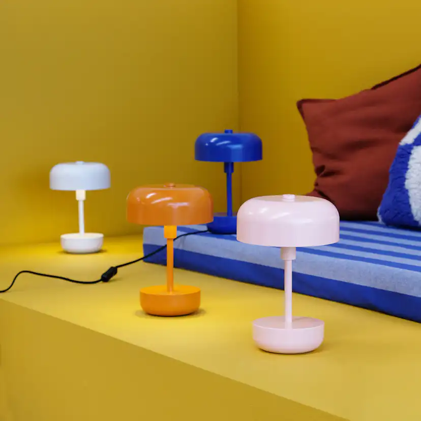 Portabel Bordslampa Dyberg Larsen Haipot LED Uppladdningsbar Orange
