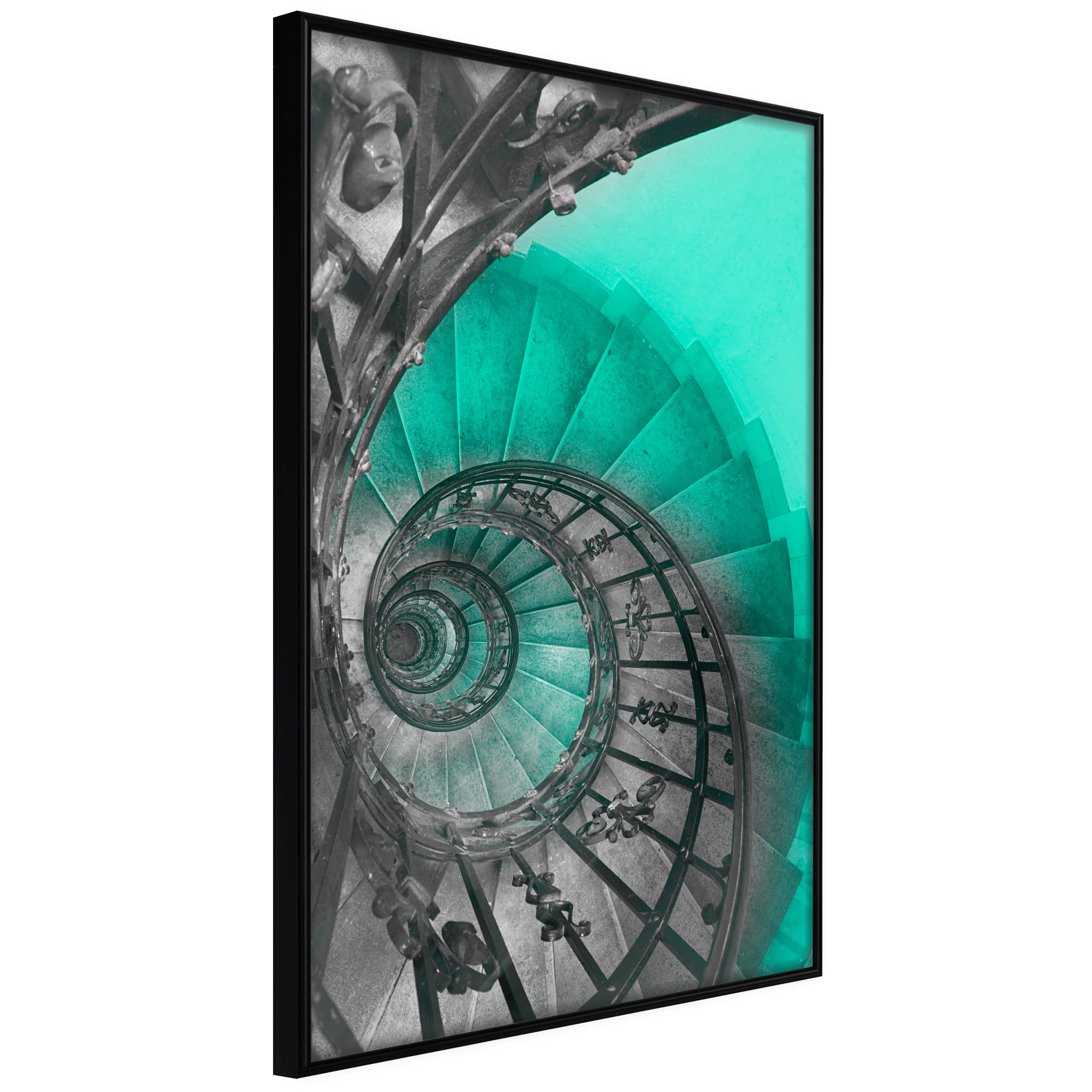 Affisch - Twisted Stairs [Poster] 40x60 Svart ram, 40x60 cm