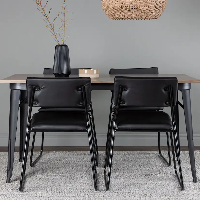 Matgrupp Venture Home Tempe 140 cm med 4 Kenth Stolar