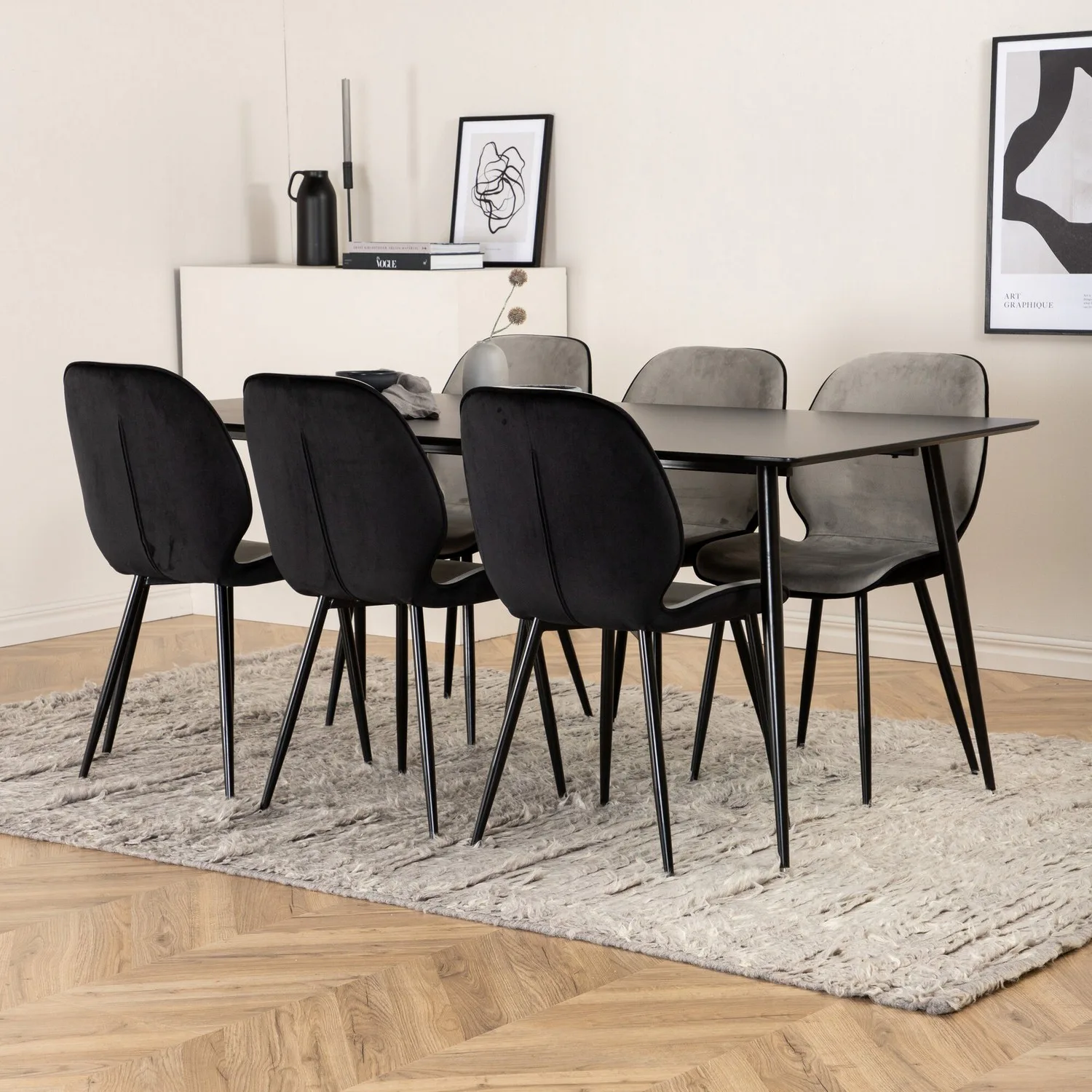 Matgrupp Venture Home Silvia med 6 Elisa Stolar Sammet