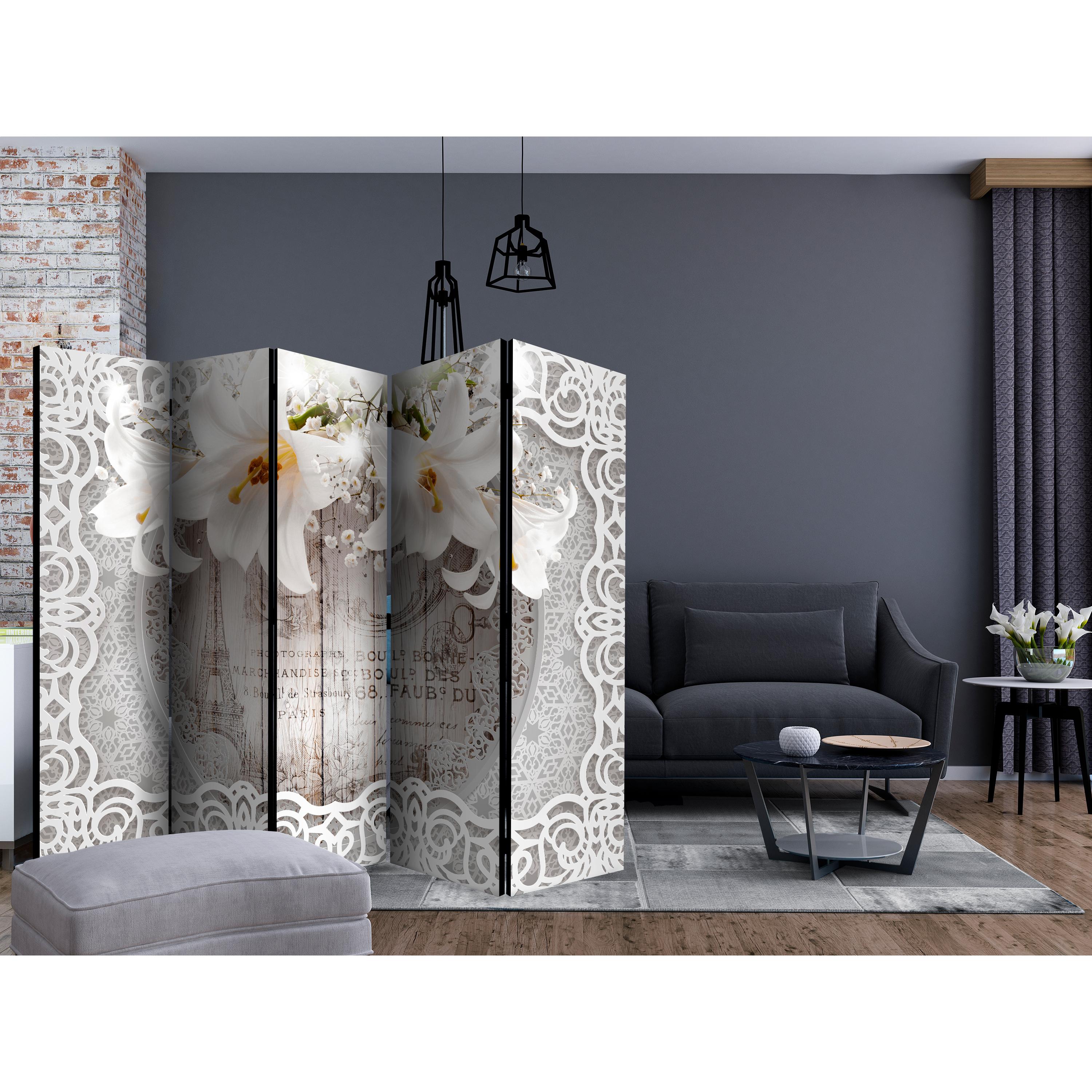 Rumsavdelare Arkiio Lilies and Quilted Background II 225x172 cm