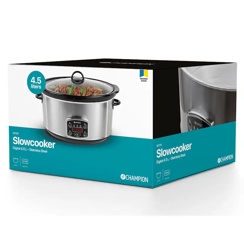 Slowcooker Champion 4,5L 280W SC110 Rostfri