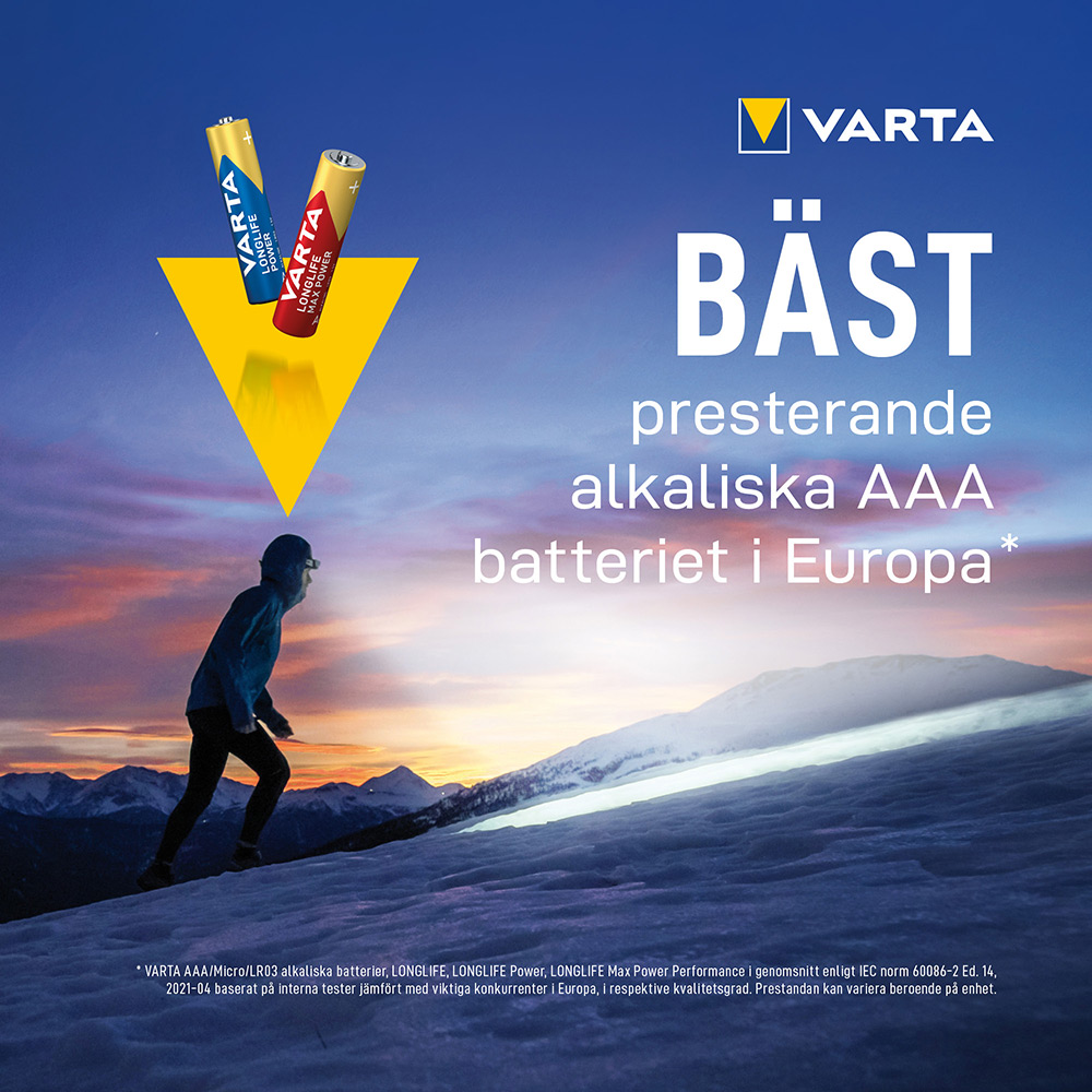 Batteri VARTA Alkaliska Max Power LR03/AAA 4-Pack