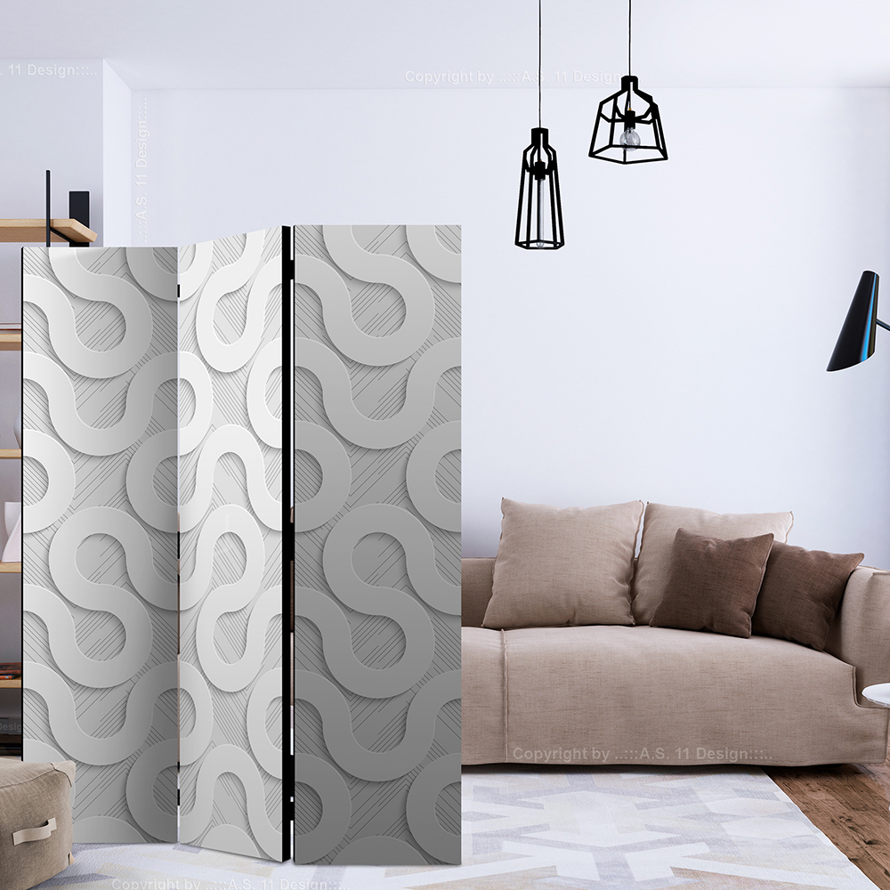 Rumsavdelare Skärmvägg Arkiio Grey Spirals 135x172 cm