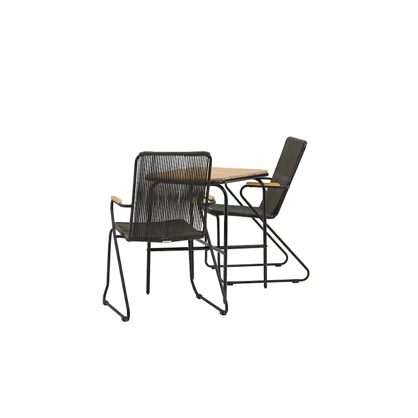 Holmbeck Cafetable Stål - Black / Rectangular 55*70*74 +Bois Svart