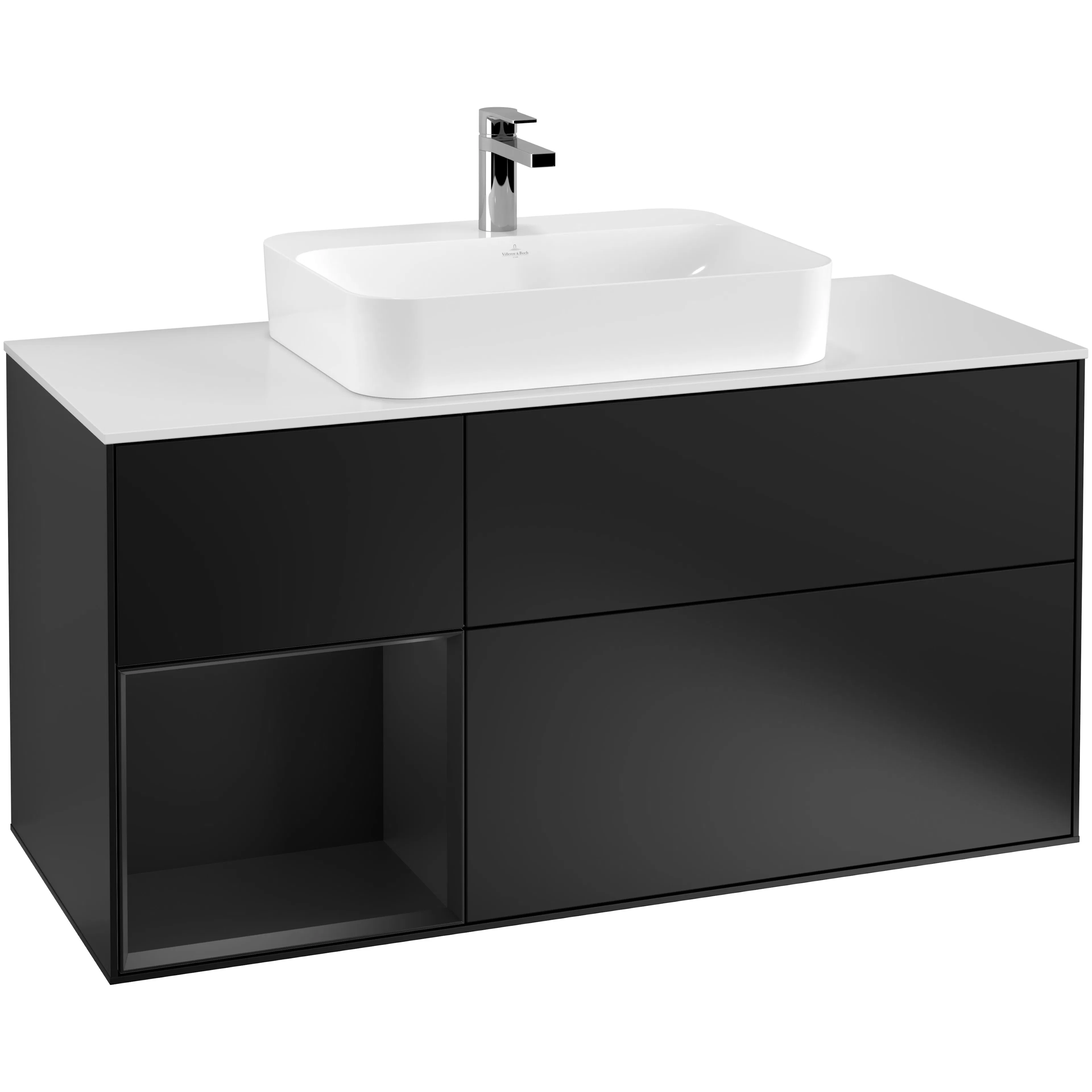Tvättställsskåp Villeroy & Boch Finion med 3 Lådor Hylla och Bänkskiva för Ytmonterat Tvättställ