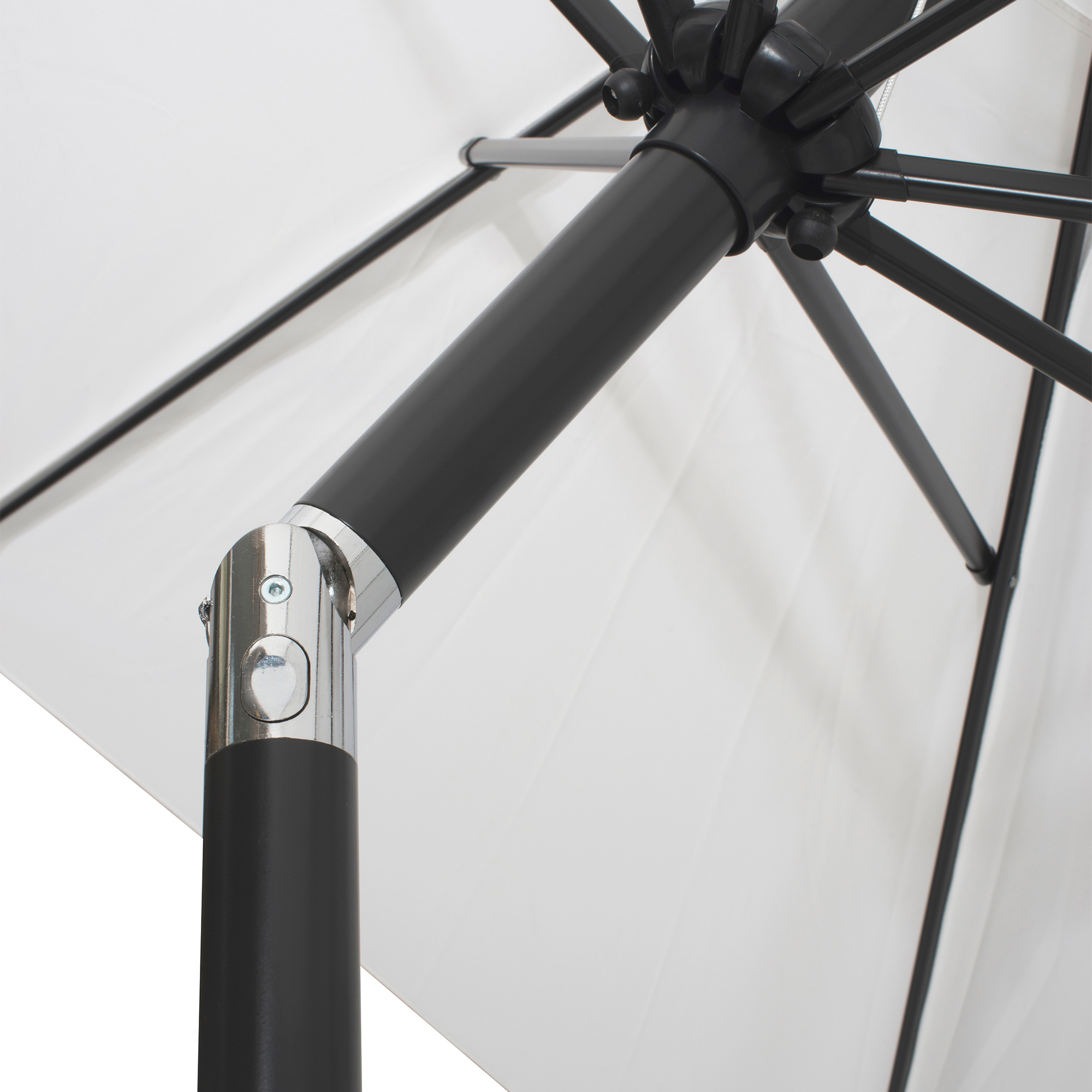 Parasoll Hillerstorp Ø300 cm Beige/Svart med Vev och Tilt Funktion