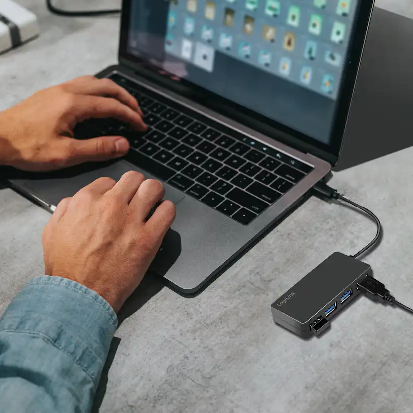 USB 3.0-hub LogiLink 3.2 Gen1 4 USB-A-portar
