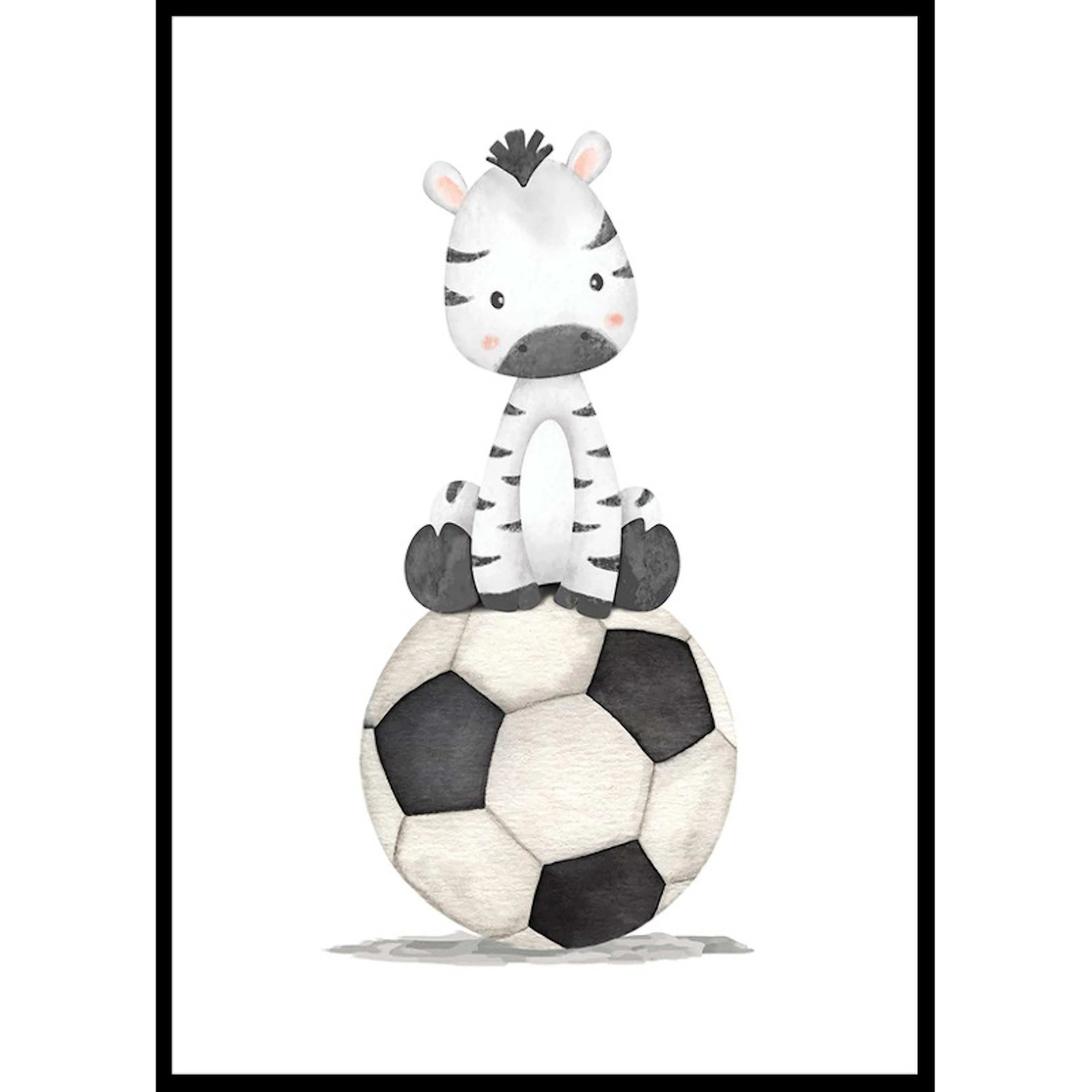 Poster Gallerix Zebra With Soccer Ball