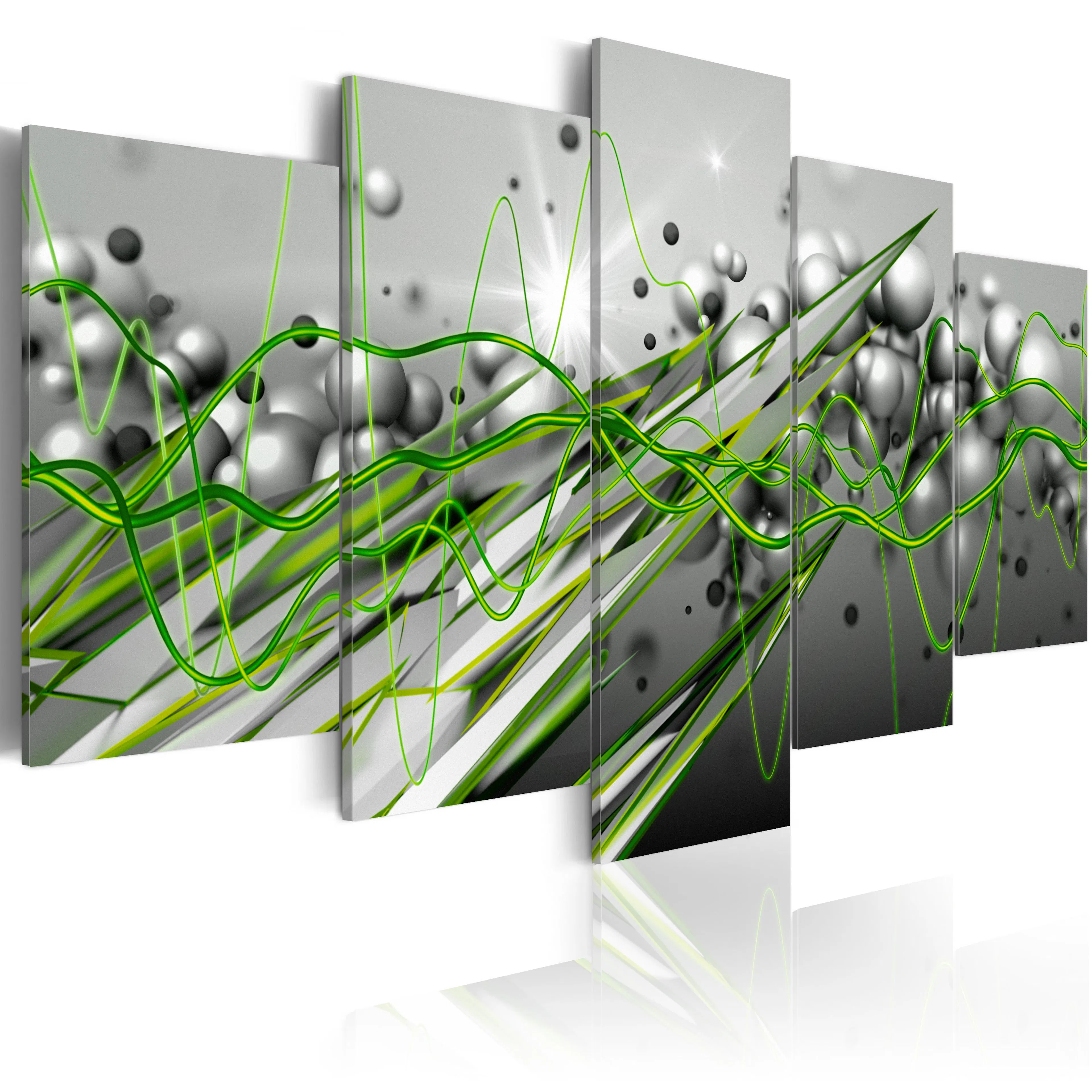 Foto på akryl - Green Rhythm [Glass] 200x100 Mått: 200x100 cm