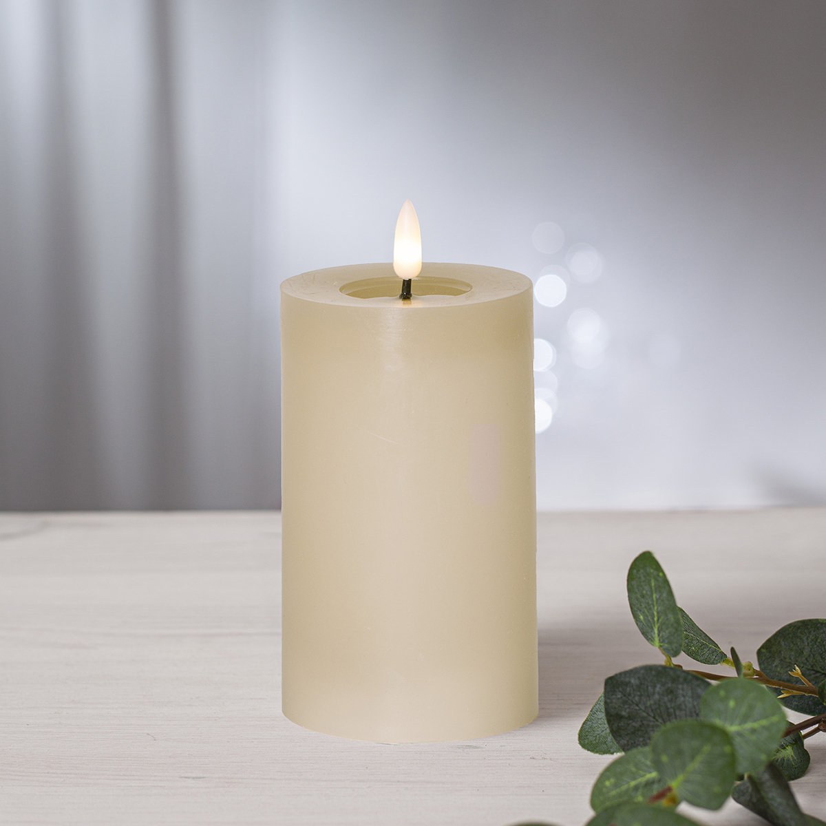 LEDBlockljus Flamme Flow 15 cm Beige Beige
