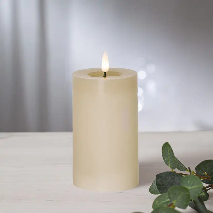 LEDBlockljus Flamme Flow 15 cm Beige Beige