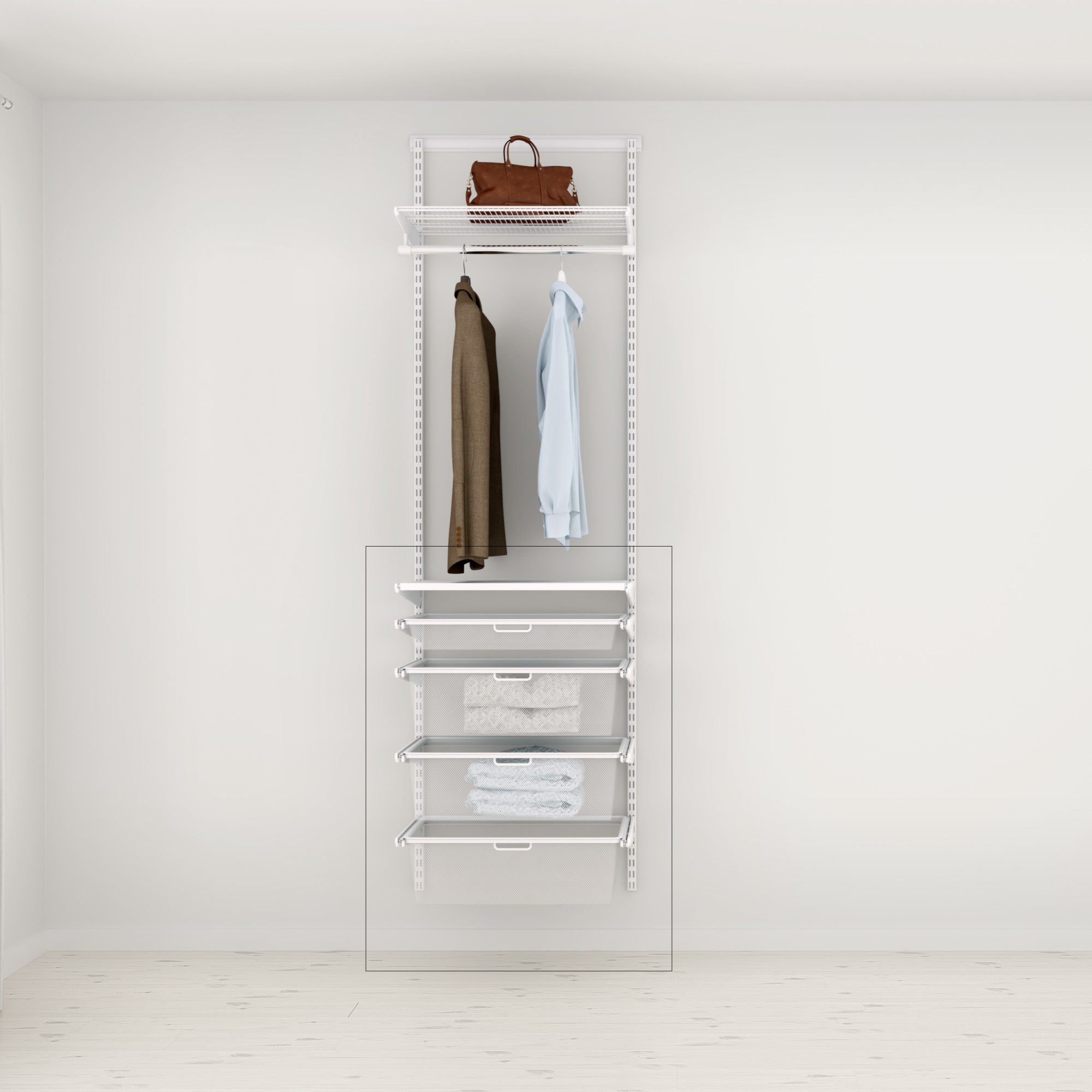 Tilläggslösning Elfa Ready Solution 60.4 Vit B: 607 mm