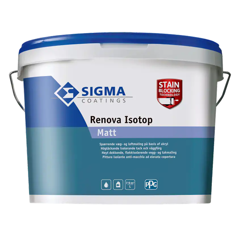 Spärrfärg Tak/Vägg Sigma Coatings Renova Isotop Matt Vit
