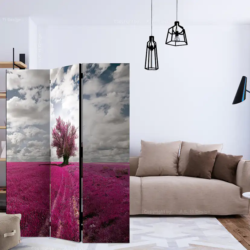 Rumsavdelare Skärmvägg Arkiio Magenta Meadow 135x172 cm