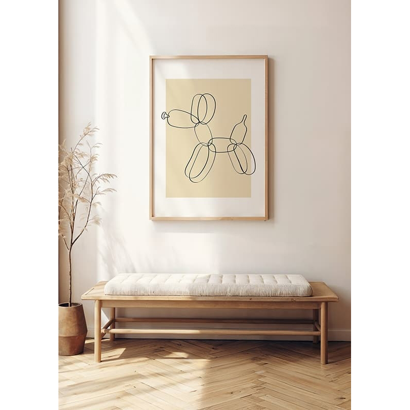 Poster Gallerix Balloon Dog Line Art